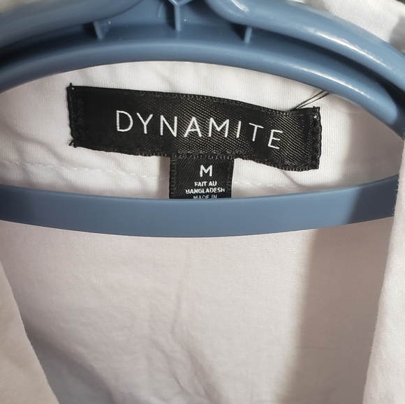Dynamite White Poplin Crop Top. - Picture 3 of 3